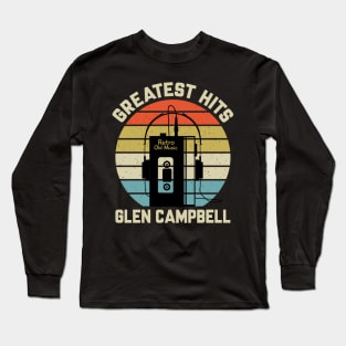 Greatest Hits Glen Retro Walkman Campbell Vintage Art Long Sleeve T-Shirt